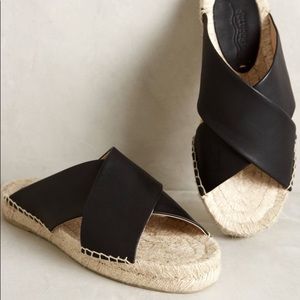 Soludos black cross espadrilles/sandals